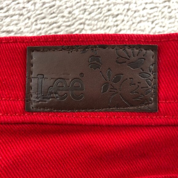Lee Womens Pants Size 31 Measured Straight Leg Classic Red Twill Travel Casual - Picture 3 of 11